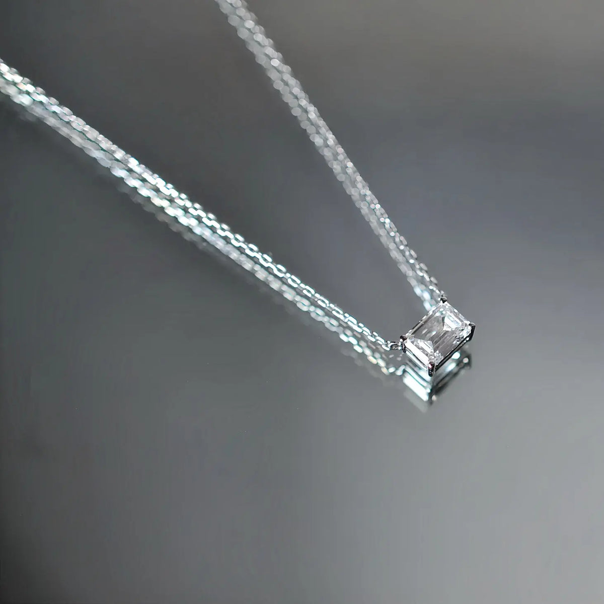 Collier Lune I – Diamant de laboratoire - 1 carat - Émeraude - Or blanc 14K diamelys