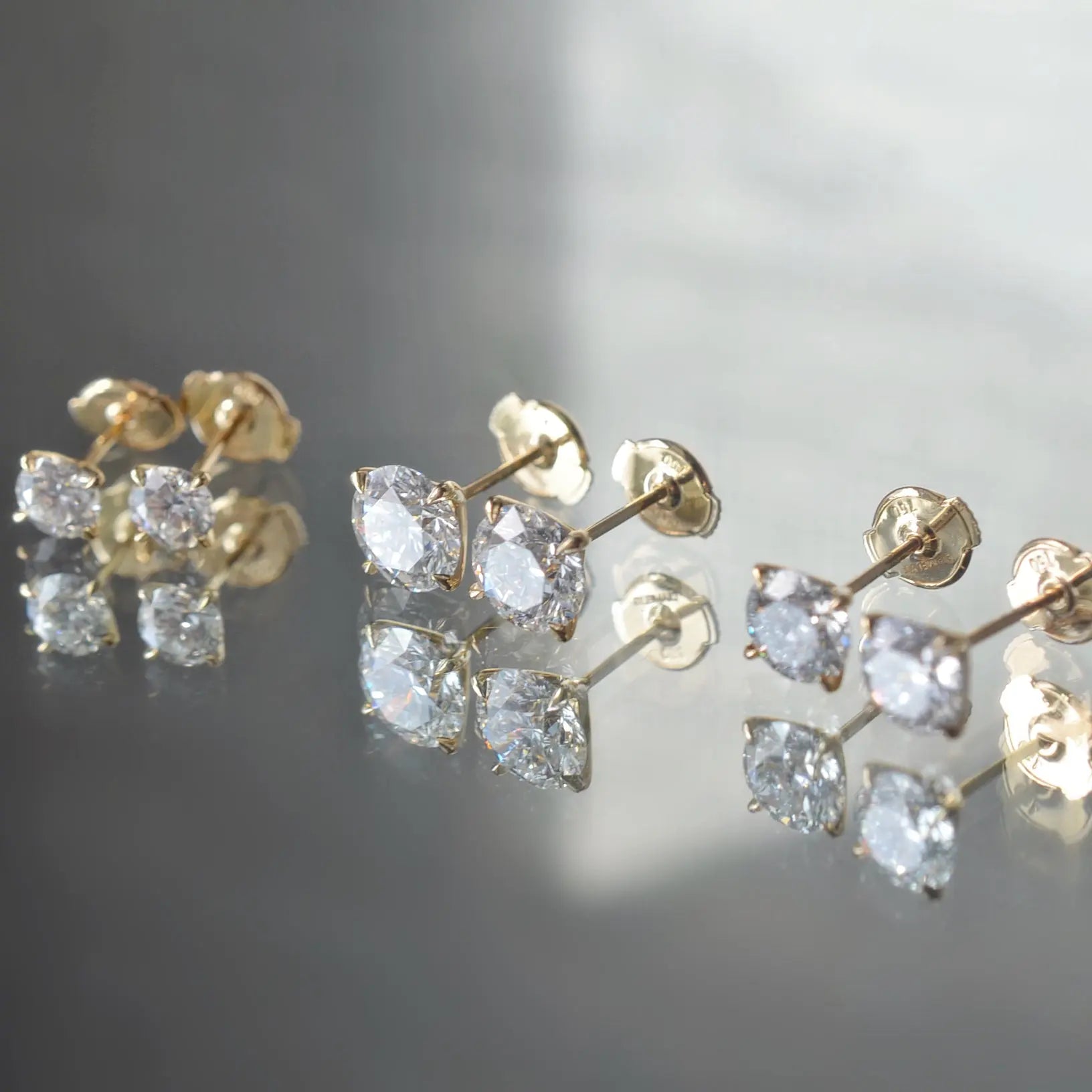 Boucles d’oreilles Alya – Diamant de laboratoire - 1 carat (2 X) - Rond -Or jaune 18K diamelys