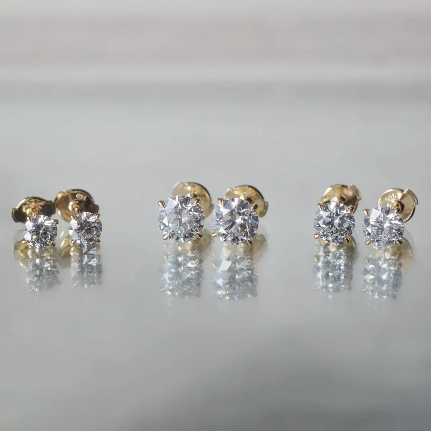 Boucles d’oreilles Alya – Diamant de laboratoire - 1 carat (2 X) - Rond -Or jaune 18K diamelys