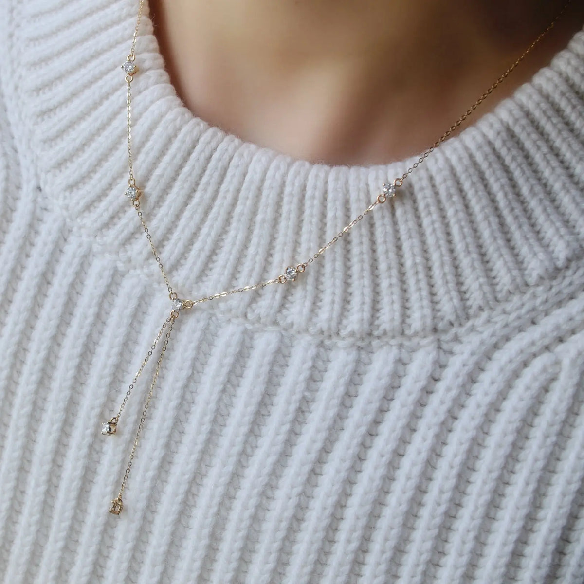 Collier Sept étoiles - Diamant de laboratoire - 0,78 carat - Rond -Or jaune 18K diamelys