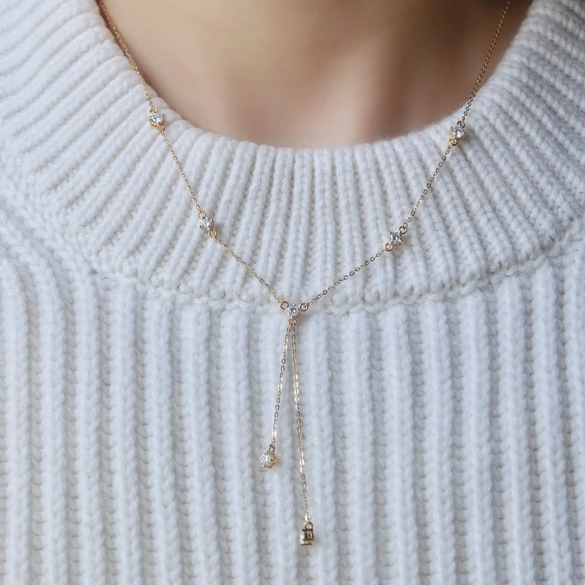 Collier Sept étoiles - Diamant de laboratoire - 0,78 carat - Rond -Or jaune 18K diamelys