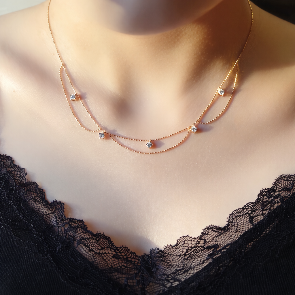 Collier Astra – Diamant de laboratoire - 0,53 carat -Rond - Or jaune 18K