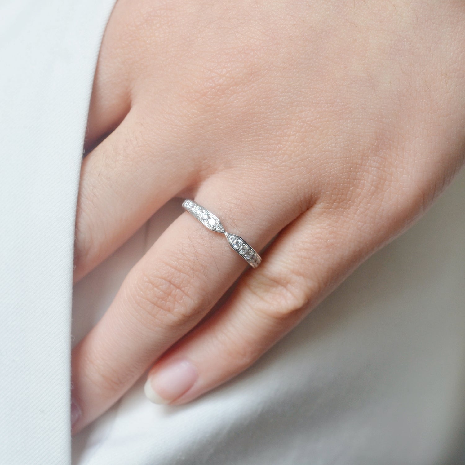 Beatrice Alliance - Lab-grown diamond - 0.39 carat - Round - 14K white gold - size 52