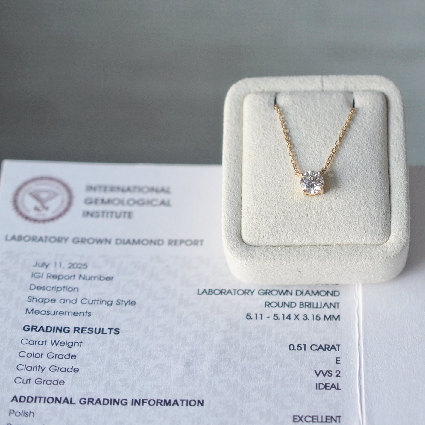 Collier Alya – Diamant de laboratoire - 0,5 carat - Rond - Or jaune 18K